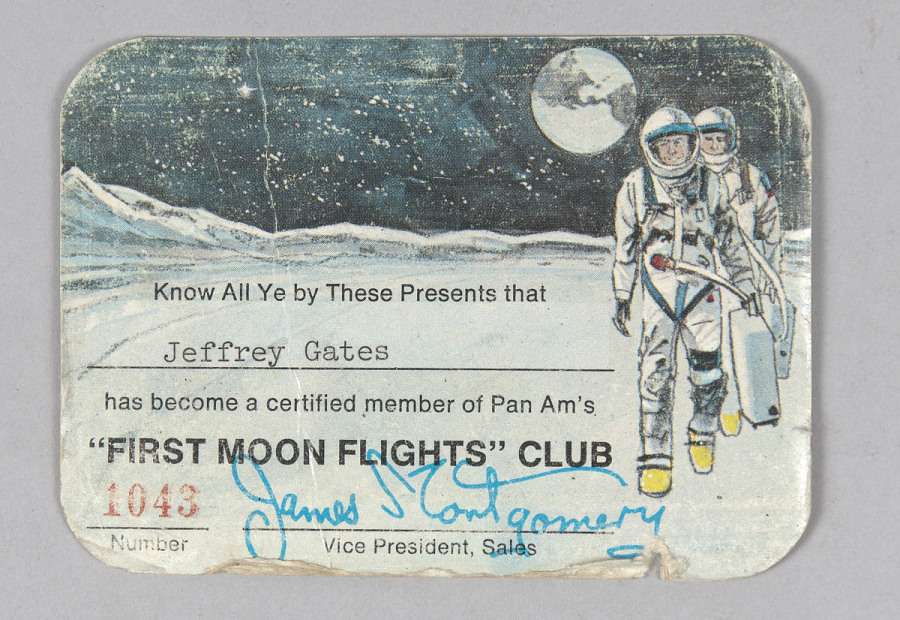 Mitgliedskarte beim First Moon Flights Club von Pan Am