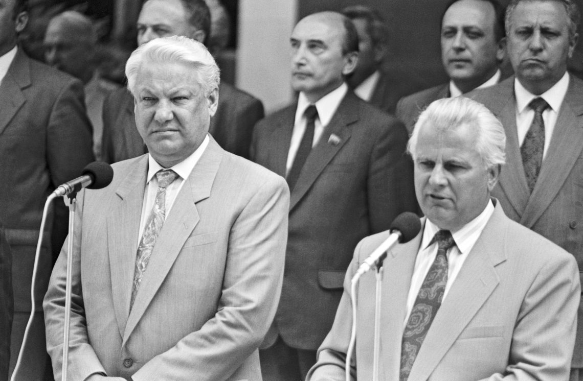 Boris Jelzin und Leonid Krawtschuk 1992