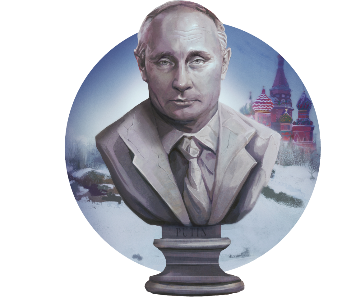 Illustration einer Putinbüste