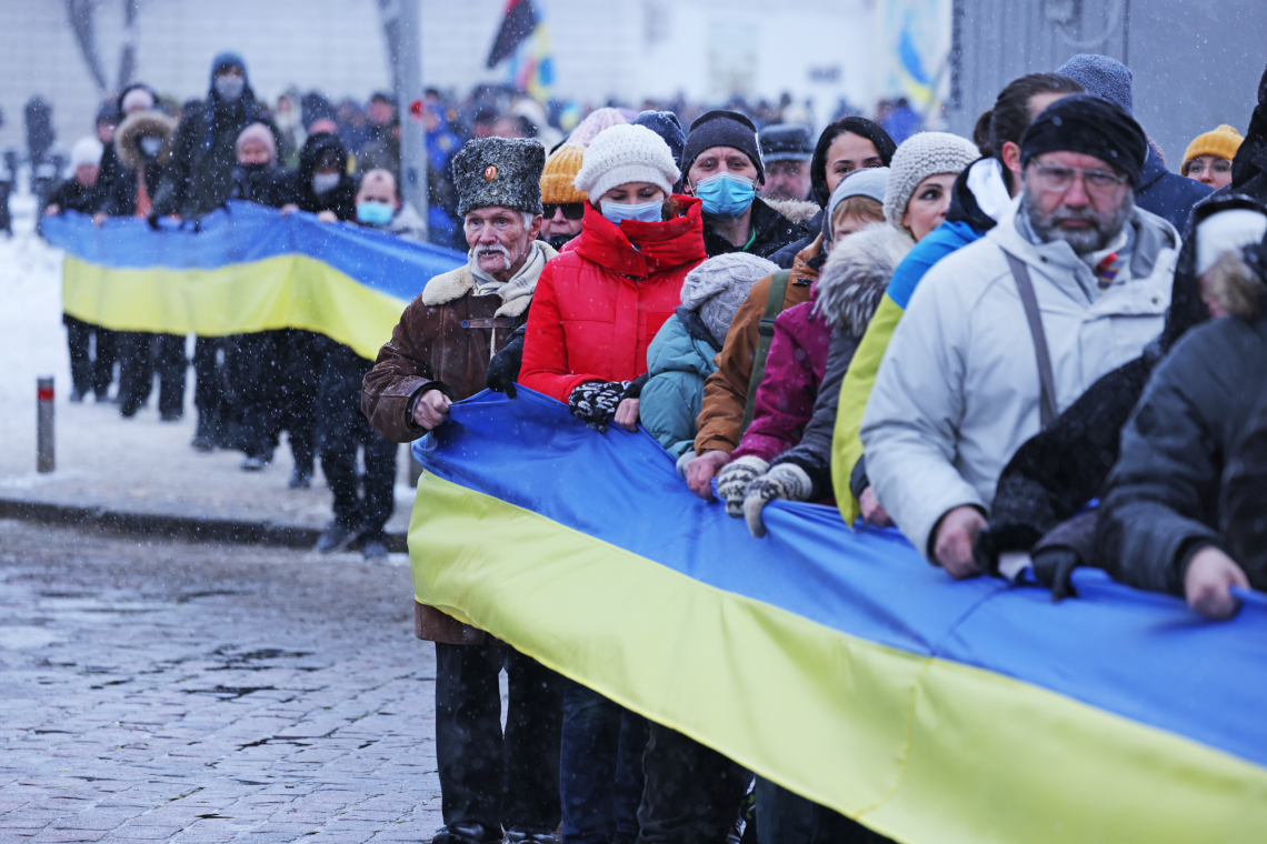 Protestmarsch gegen Russland in der Ukraine