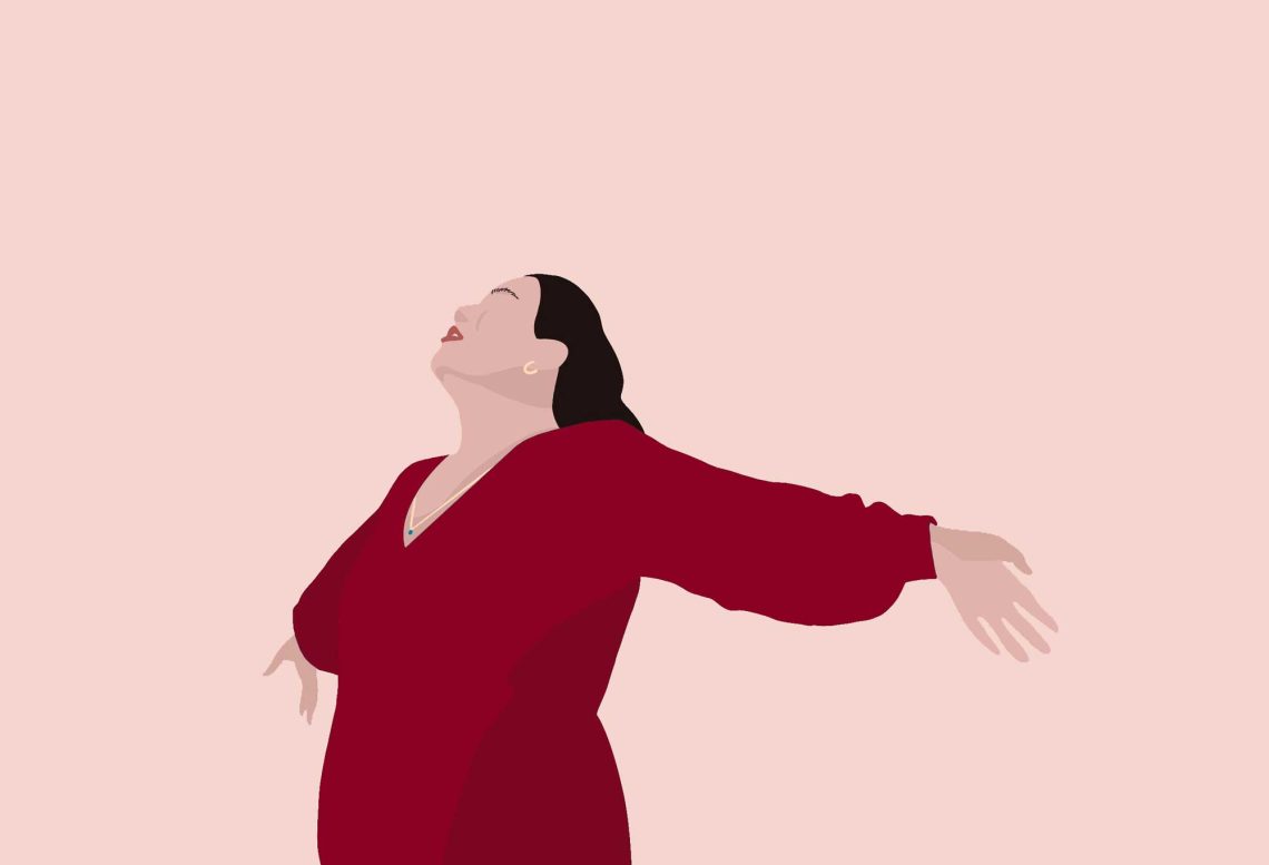 Illustration einer singenden Frau