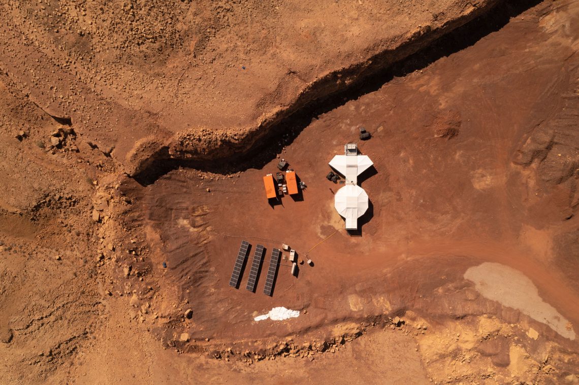 Vogelperspektive des Mars-Simulations-Standortes in der Negev-Wüste