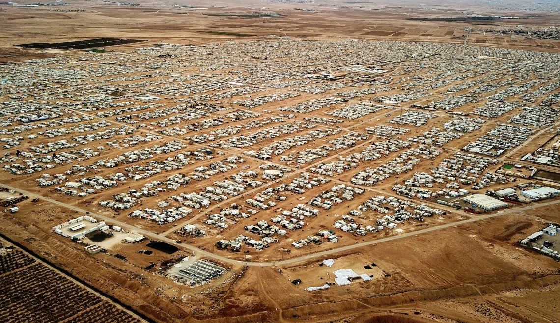 Luftbild des Flüchtlingslager Zaatari in Jordanien
