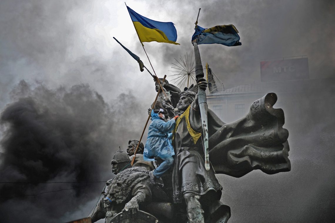 Szene von den Maidan-Protesten in Kiev 2014