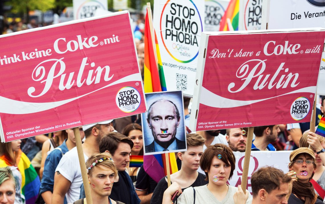 Demonstration gegen Russlands „Homosexuellen-Propaganda“-Gesetz in Berlin, 2013