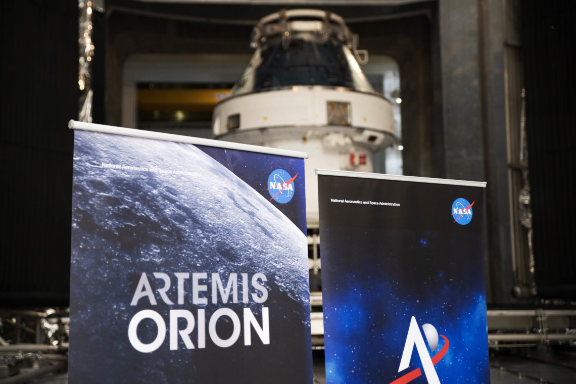 Orion-Raumschiff bei der Enthüllung durch die Nasa, März 2020