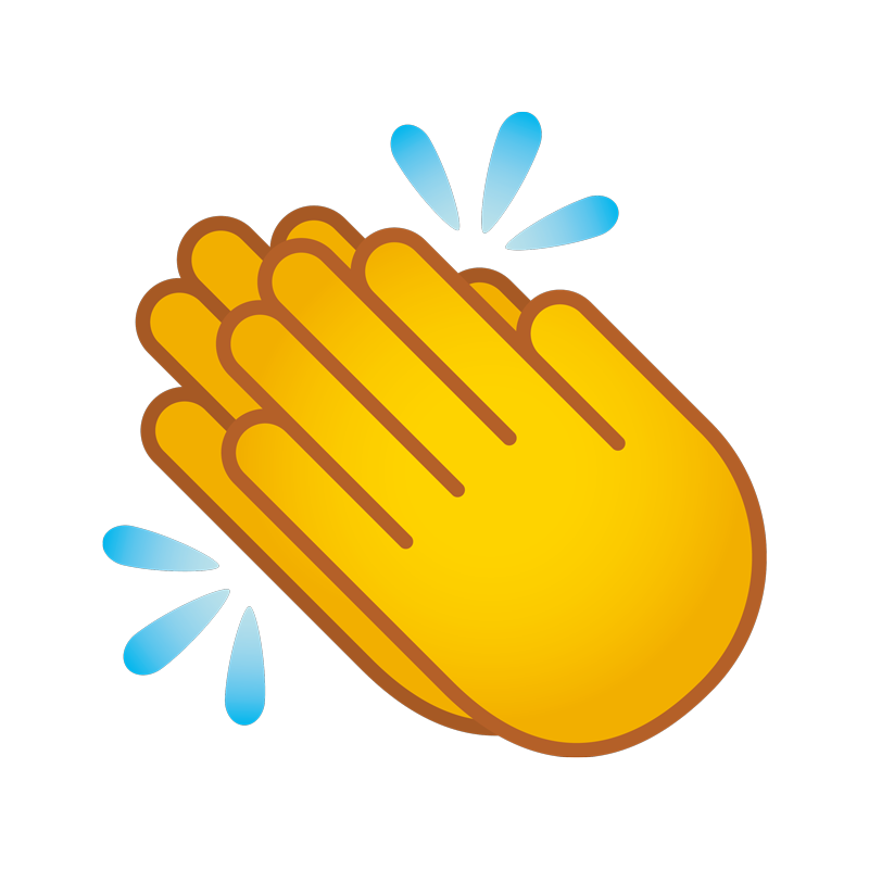 Das Emoji mit den applaudierenden Händen. Das Bild soll die Wertschätzung für technologischen Fortschritt illustrieren.