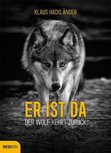 Cover des Buchs Er ist da. Der Wolf kehrt zurück von Klaus Hackländer, auf dem ein Wolf auf den Betrachter zugeht.