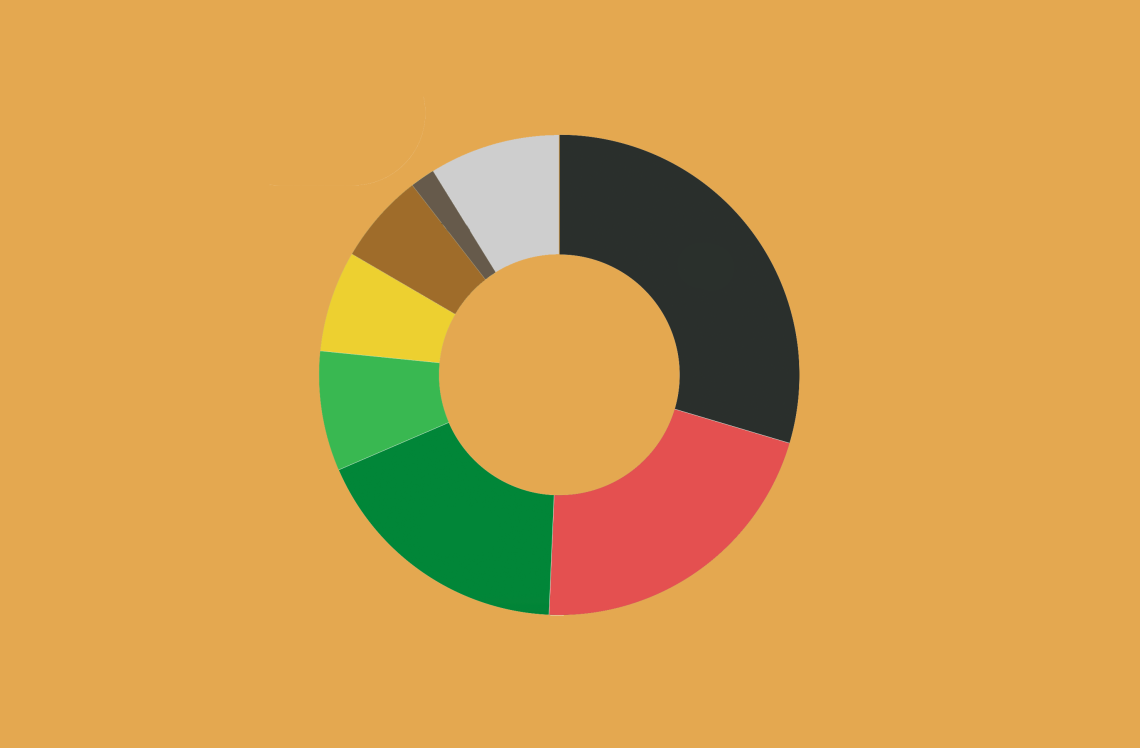 Illustration zum Thema Migration aus Afrika. Eine abstrakte Donutgrafik in Farben, die typisch für afrikanishce Flaggen sind.