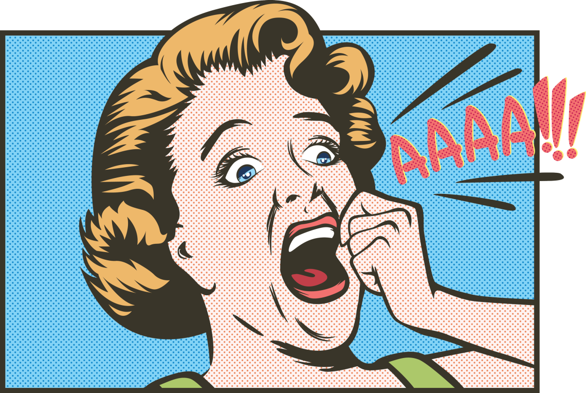 Die Illustration zeigt eine Frau, die schreit. Das Bild illustriert einen Artikel darüber, dass der Liberalismus in Gefahr ist.