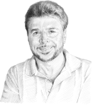 Portrait-Zeichnung von Reinhard Heinisch.